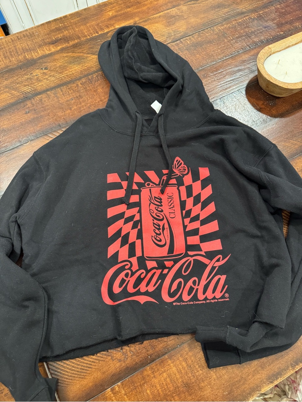 Coca-Cola Black Hoodie with Red Logo and Can Graphic